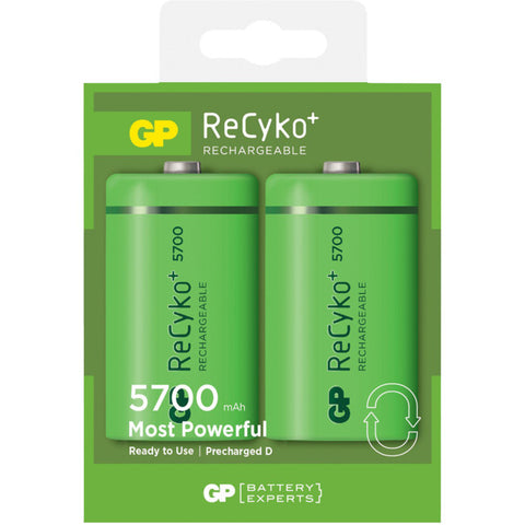 570DHCD RECYKO LSD 'D' BATTERY 2PK 5700MAH RECHARGEABLE NIMH GP GP 260DHB-C2