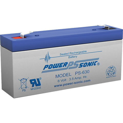 PS630 6V 3.5 AMP SLA BATTERY F1 TERMINAL SEALED LEAD ACID POWER SONIC PS-630