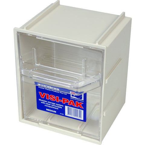 1H041 MEDIUM VISI PAK STORAGE DRAWER WITH CLIPS - FISCHER PLASTIC FISCHER PLASTIC 1H-041