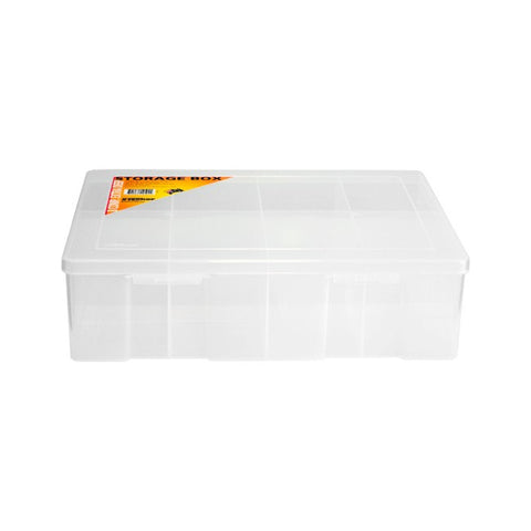 1H098 8 COMPARTMENT STORAGE BOX LARGE EXTRA DEEP PLASTIC CASE FISCHER PLASTIC 1H-098