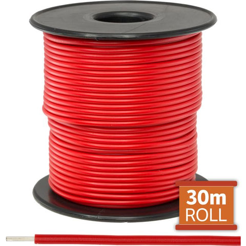 7-.25R-30M 30M RED HOOKUP WIRE/ CABLE SOLD AS A ROLL OF 30M DOSS