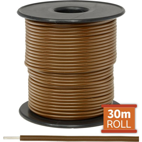 7-.25BR-30M 30M BROWN HOOKUP WIRE/CABLE SOLD AS A ROLL OF 30M DOSS