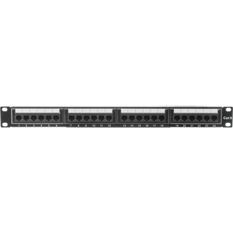 PP24 24 PORT CAT5E PATCH PANEL TE TECH TE PP245E-K/BLK