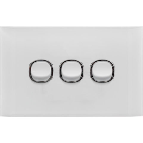 ASW3 ACRYLIC 3 GANG SWITCH PLATE 3 GANG POWER SWITCH 2 WAY DOSS LY77GSW3