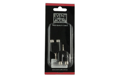 Event Lighting MJ2RCAFEL - Pair of Mini Jack TRS Male to 2x RCA Female Adaptors