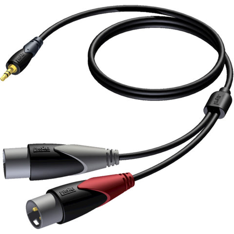 CLA71215 3.5MM MINI JACK TO 2X XLR 1.5M LEAD - PROCAB PROCAB CLA712/1.5