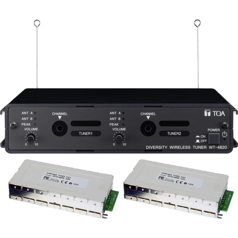 WT4820CH2F01 DUAL CHANNEL WIRELESS MIC KIT RECEIVER KIT (F01: 636-666MHZ) TOA 487506