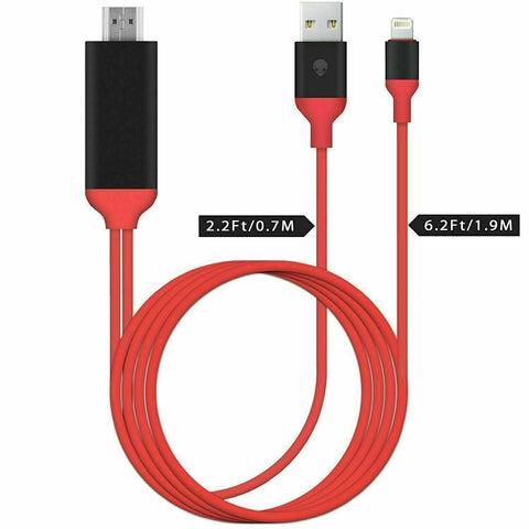 Lightning to HDMI CABLE Screen AV TV 1080p USB Charger iPhone 7 8 X XS MAX iPad