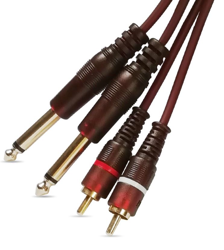 X1012-3M - 2 Jack(M) 6.35 Mono / 2 RCA(M) Câble X-tone