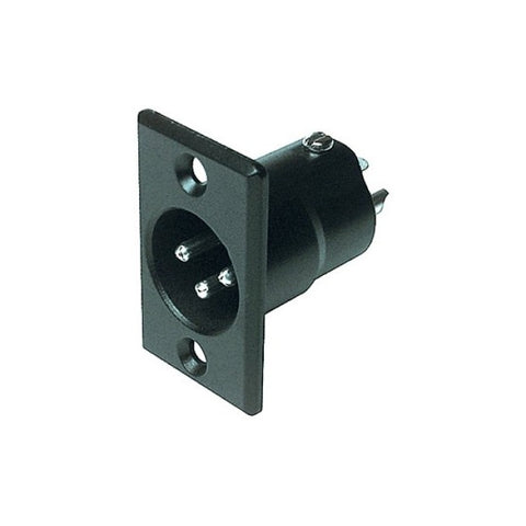 PD5349 3 PIN PANEL XLR PLUG (AC3MPNZB METAL BLACK RECTANGULAR AMPHENOL AC3MPNZB