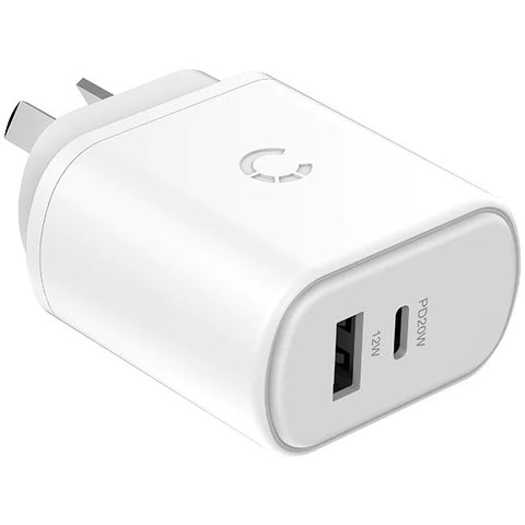 32WUCWC 32W USB-C PD Dual Port Wall Charger - White CYGNETT 33774628