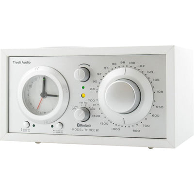 M3USBTWHT MODEL THREE BT - WHITE/ SILVER BLUETOOTH AM/FM CLOCK RADIO TIVOLI AUDIO M3USBTWHT