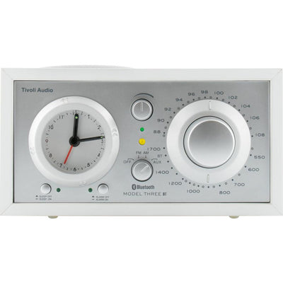 M3USBTWHT MODEL THREE BT - WHITE/ SILVER BLUETOOTH AM/FM CLOCK RADIO TIVOLI AUDIO M3USBTWHT