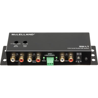 SW-L1 LINE LEVEL AUDIO AB SWITCH BOX UPTO 24V SPDT RELAY OUTPUT MCLELLAND SW-L1