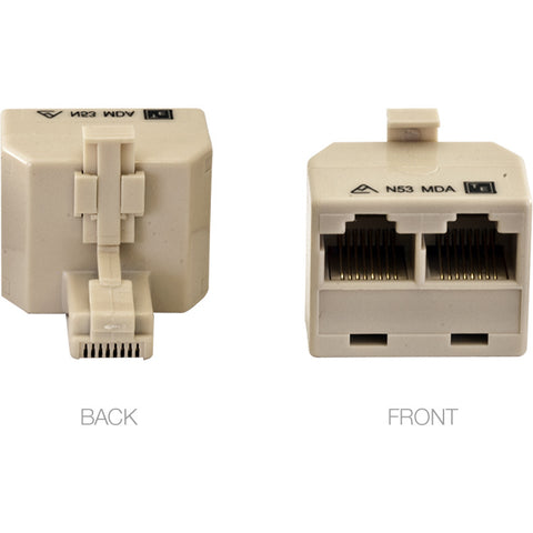 MDA88B/IVY 8P8C RJ45 DOUBLE ADAPTOR ONE SOCKET TO TWO TEL5003 EVERSURE MDA88B/IVY