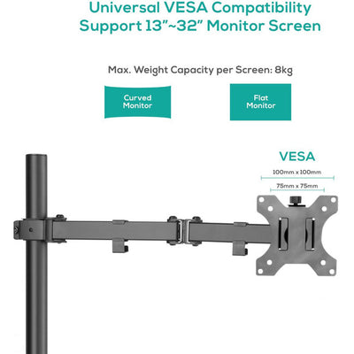 SC01K ACTIVIVA SINGLE MONITOR ARM DOUBLE JOINT MBEAT ACA-BMA-SC01K