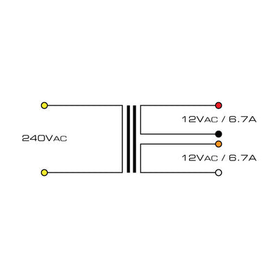 2X12V160 12V + 12V 160VA TOROIDAL TRANSFORMER TORTECH M5312A