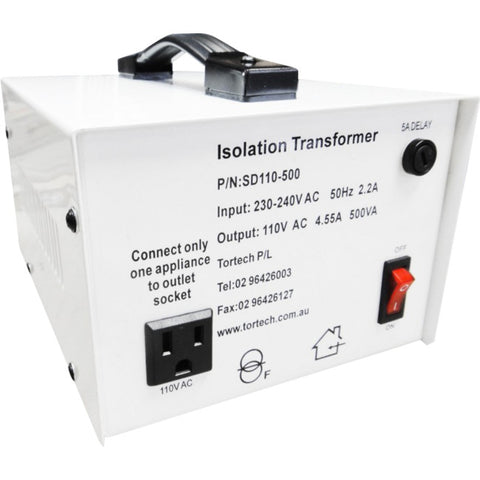 SD110-500W 500W USA STEPDOWN TRANSFORMER 110V DIELECTRICALLY ISOLATED TORTECH SD110-500