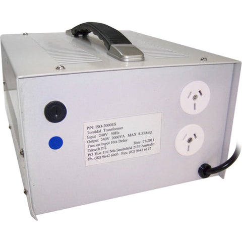 ISO2000ES-240V 2000VA ISOLATION TRANSFORMER MAINS ELECTROSTATIC SCREEN TORTECH ISO-2000ES