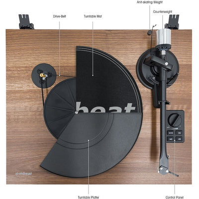 PT28 HIFI TURNTABLE WITH SPEAKERS MBEAT MB-PT-28