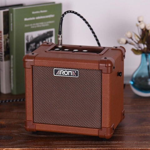 Portable Mini 10W Guitar AMP Acoustic Amplifier Battery or AC Mains Powered Aroma AG-10A