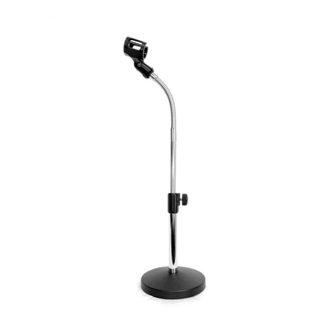 Short Desktop Mic Stand Flexible Gooseneck Heavy Cast Base Adjustable Height Table top