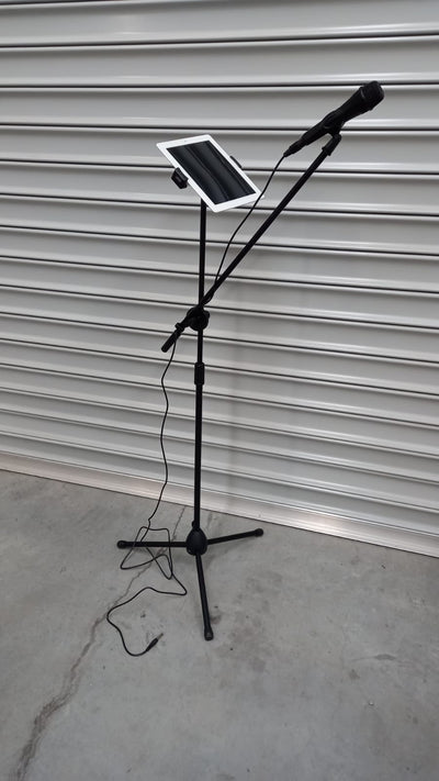 Microphone Mic Stand + Tablet and Phone Holder Mount Attachment