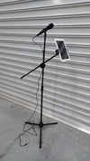 Microphone Mic Stand + Tablet and Phone Holder Mount Attachment