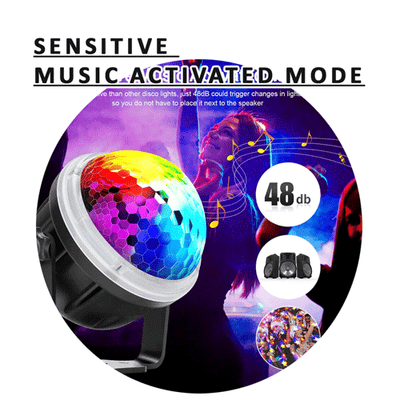 LED Party Disco Light USB Powered 11 RGBY Colour Sound Activated Strobe