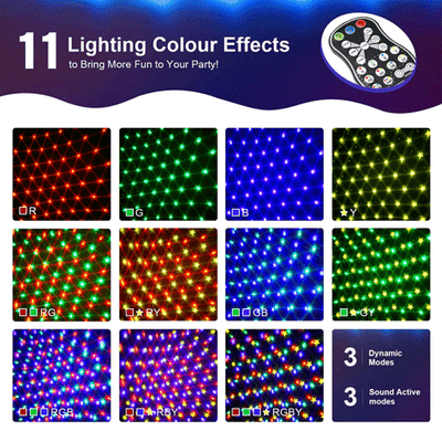 LED Party Disco Light USB Powered 11 RGBY Colour Sound Activated Strobe