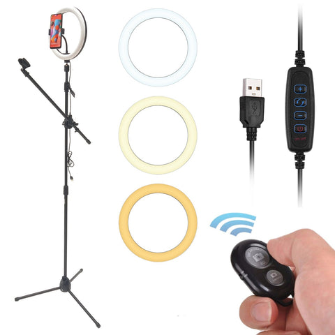 Ring Light Microphone Tripod Stand Phone Mic Mount 10