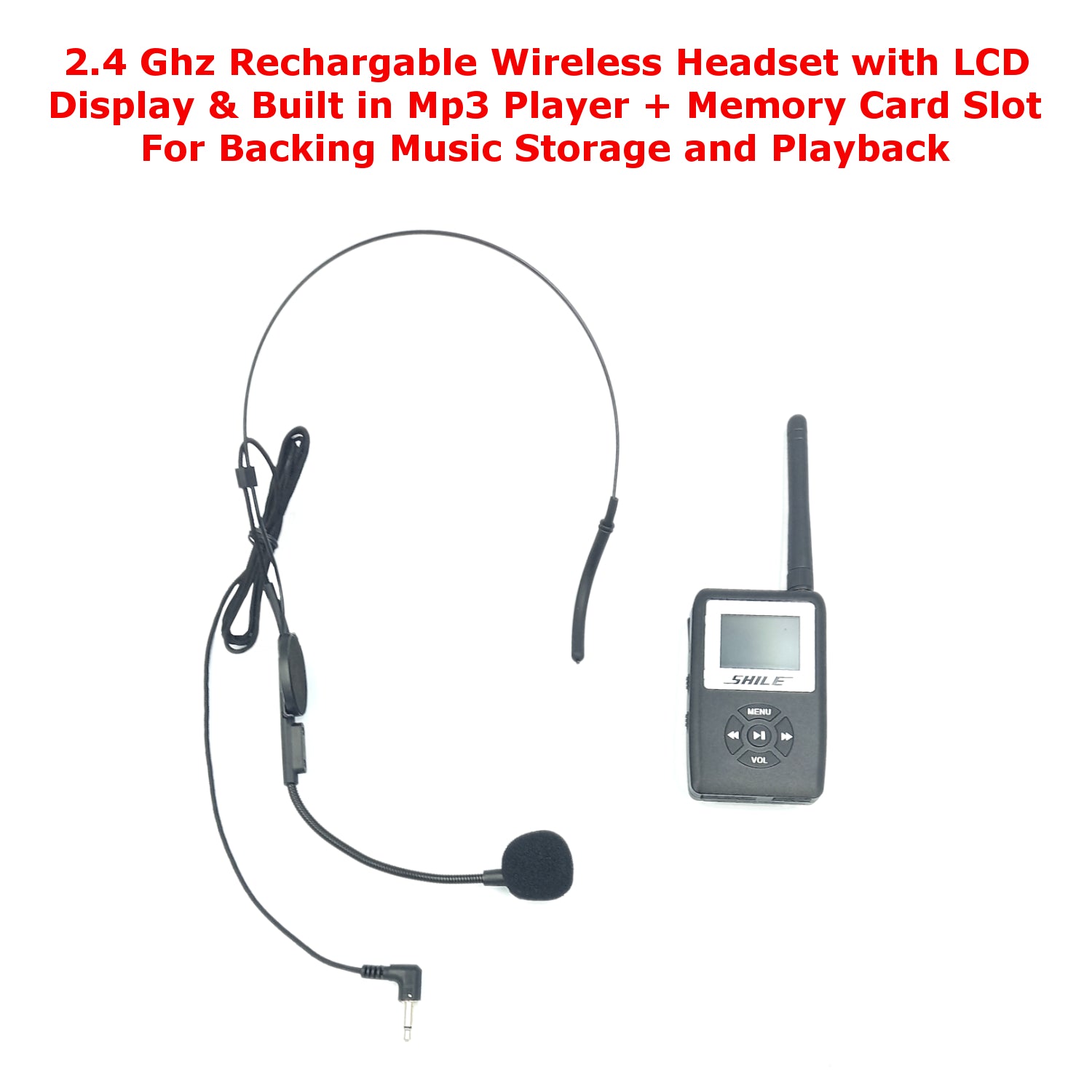 PA Speaker 2.4 GHz Wireless Mic Headset Optional Single or Dual Wi