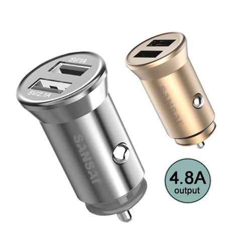 Aluminum Car Charger 4.8A SANSAI IPH-702B