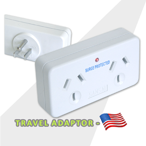 2 Outlet Travel Adapter- USA SANSAI STV-2009