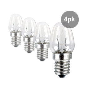 E12 Light Globe Warm White – 4 Pack SANSAI GL-AE1207