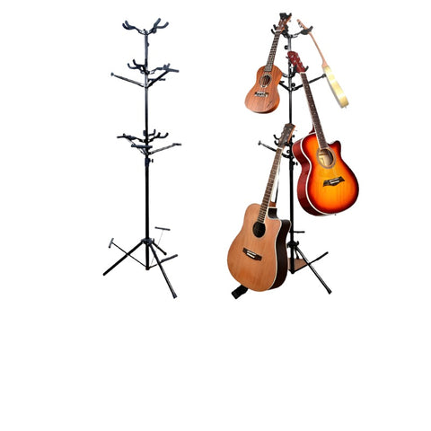 9 Ukulele or Guitar Spiral Stand Tidy Storage Rack Display Metal Padded Foam Space Saver