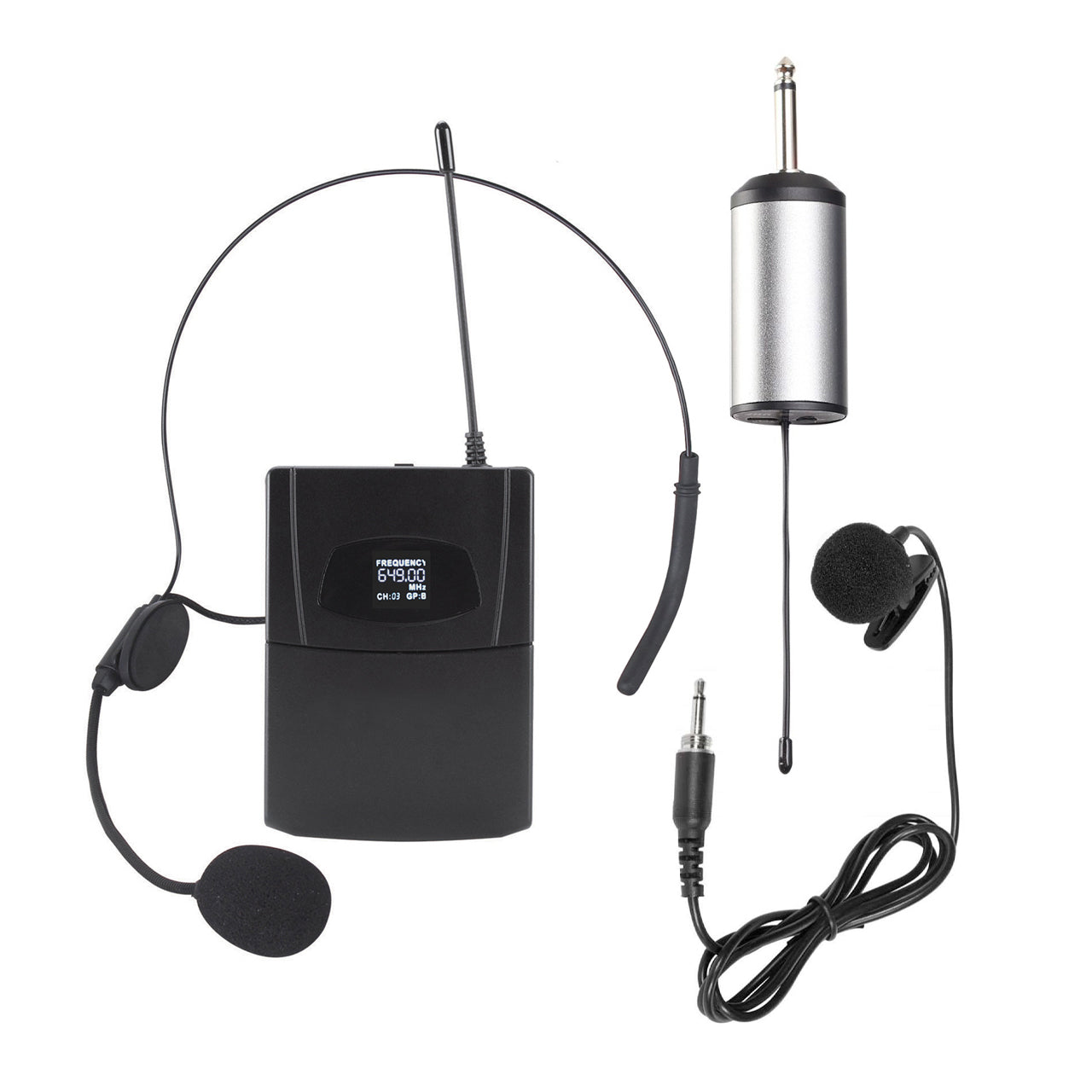 Wireless Lavaliere Cordless Microphone Lapel Mic Headset Selectable UH