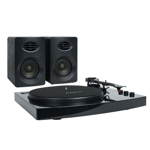 mbeat® Pro-M Bluetooth Stereo Turntable System (Black) - Vinyl Turntable Record Player, Vinyl 33/45, Bluetooth Streaming via Smart Devices